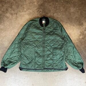 Vintage Codet Quilted Liner Jacket Mens Green Diamond Quilt Full Zip Bomber L